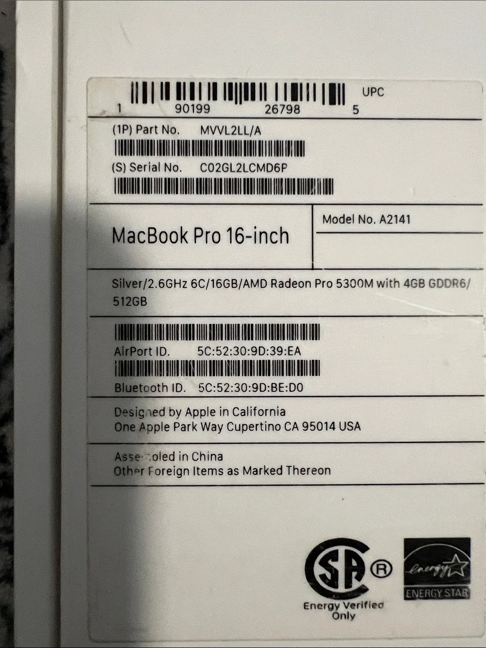 MacBook Pro 16 inch (silver)